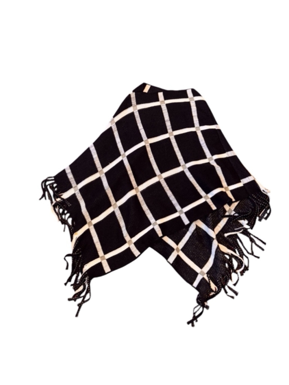 Women's Unbranded Poncho, OS, Black and White